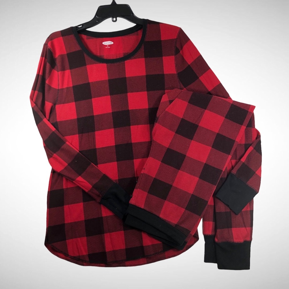 Old Navy Size XL Red And Black Plaid Pajama Top And Leggings Set